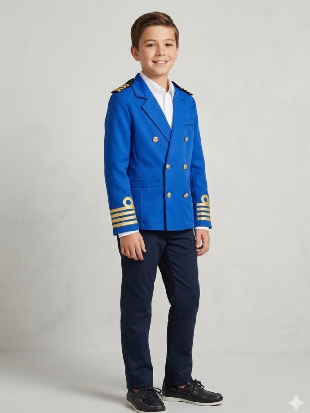 Disney Cruise Line Captain Mickey Costume Jacket Blue Boys XL 14A